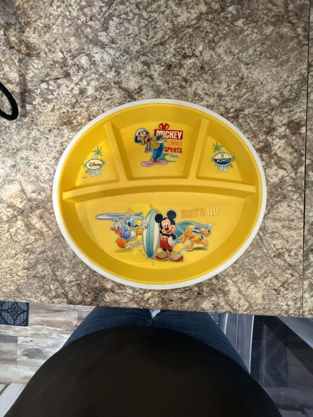 Disney Mickey Summer Sports Surf's Up Divided Kids Plate